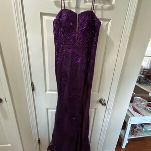 Elegant Purple Sequin Gown